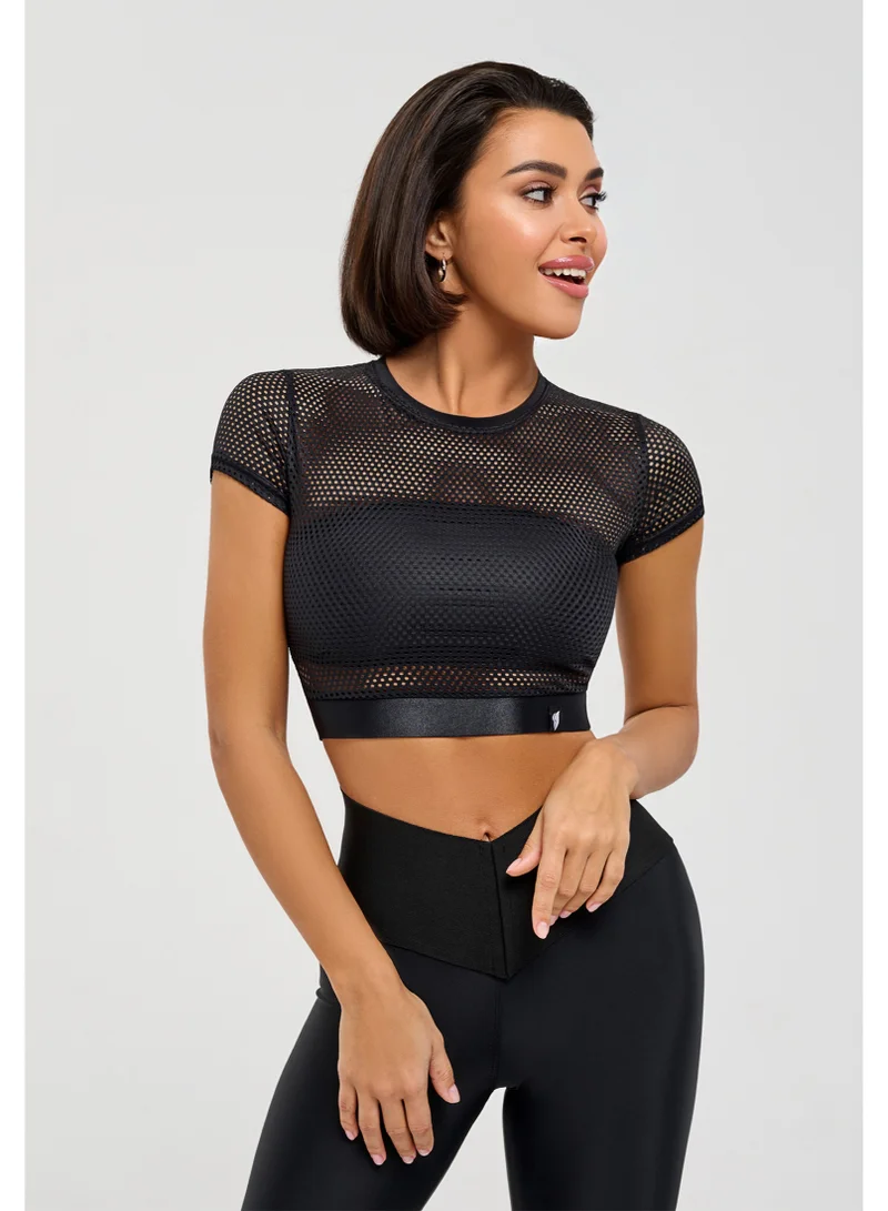 Bona Fide Mini Rash Fresh Black Bona Fide Workout Tops for Women - Short Sleeve Compression Top - Breathable Tight Crop Top for Gym, Running, Yoga for Women | Best Price UAE